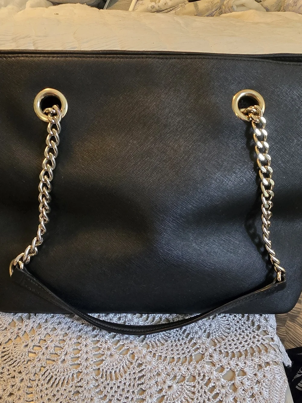 Calvin Klein Black Chain-Handle Tote